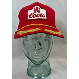 Vintage 70's COORS Light Beer Red Gold Snapback Hat Cap USA made Adjustable